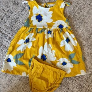 Carter's Yellow Floral Baby Dress with Bummie/Bloomers